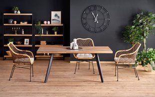 Раскладной стол BERLIN орех, прямоугольный шпонированный МДФ Halmar фото - artos.in.ua