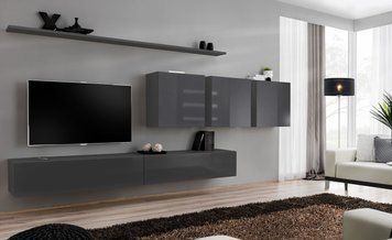 Комплект меблів у вітальню ASM Switch VII 27 GG SW 7, графіт матовий, графіт глянцевий фото - artos.in.ua