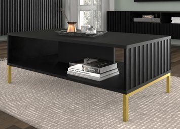 Журнальный столик WAVE черный на золотых ножках BIM FURNITURE фото - artos.in.ua