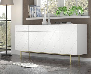 Современный комод KAIRO белый с золотыми ножками BIM FURNITURE фото - artos.in.ua