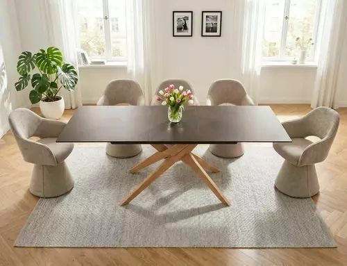 Обеденный стол Loreto Ceramic Ossido Bruno Signal 180&times;90&times;76, коричневый mat, закаленное стекло + керамика фото - artos.in.ua