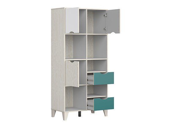 Стеллаж BRW Stanford S411-REG/18/8-SOI, фанера/светло-серый, из Польши фото - artos.in.ua