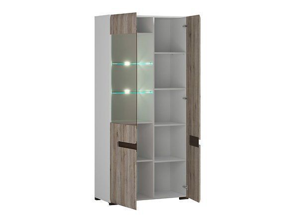 Витрина BRW Azteca S205-REG1W1D/19/9-BI/DSA, белый/дуб Сан Ремо, из Польши фото - artos.in.ua