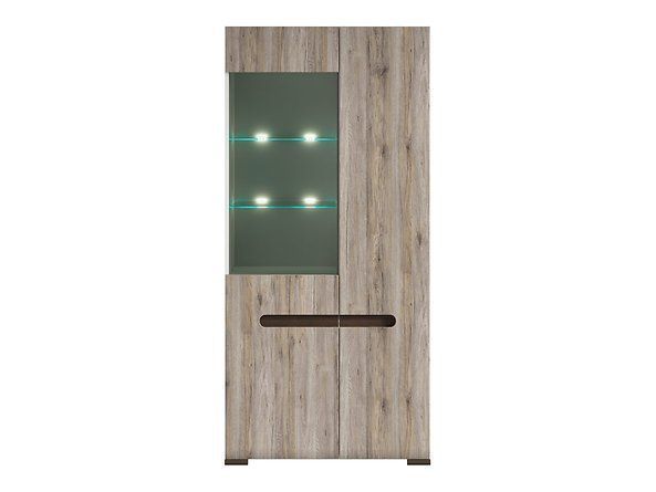 Витрина BRW Azteca S205-REG1W1D/19/9-BI/DSA, белый/дуб Сан Ремо, из Польши фото - artos.in.ua