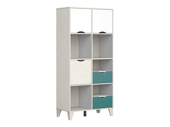 Стеллаж BRW Stanford S411-REG/18/8-SOI, фанера/светло-серый, из Польши фото - artos.in.ua