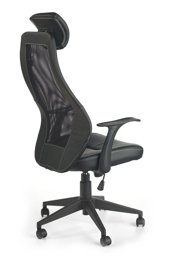 Крісло офісне Torino механізм Tilt, пластик чорний / екошкіра, сітка чорний Halmar Польща