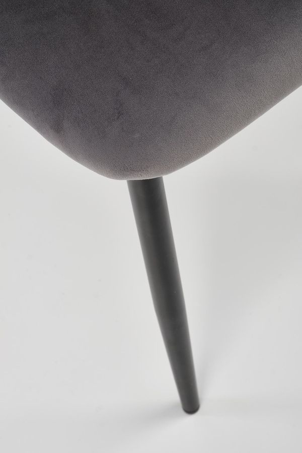 Металевий стілець K503 оксамитова тканина, синтетична ротанга сірий Halmar Польща