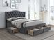 Двоспальне ліжко з висувними ящиками Aspen II 160 x 200 SIGNAL сірий Польща