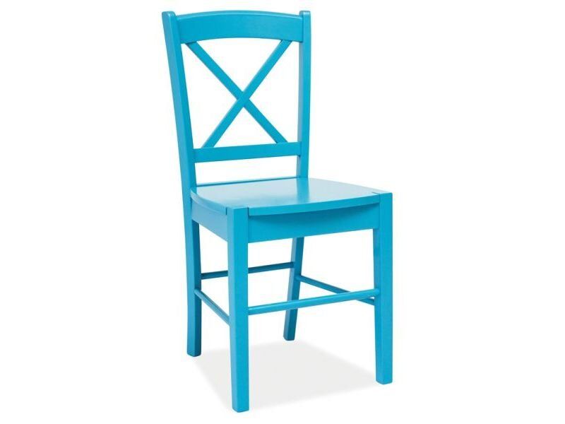 Ретро стул для стола CD-56 SIGNAL синий на деревянных ножках Польша