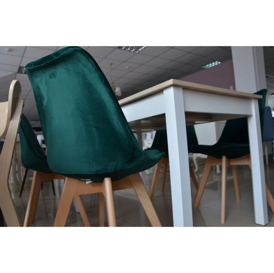 Кухонный стул в стиле хай тек DIOR SIGNAL зелёная ткань на деревянных ножках Польша